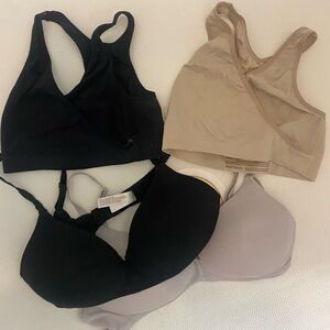 Nursing Breastfeeding Bras Black, Tan, and Gray 34C